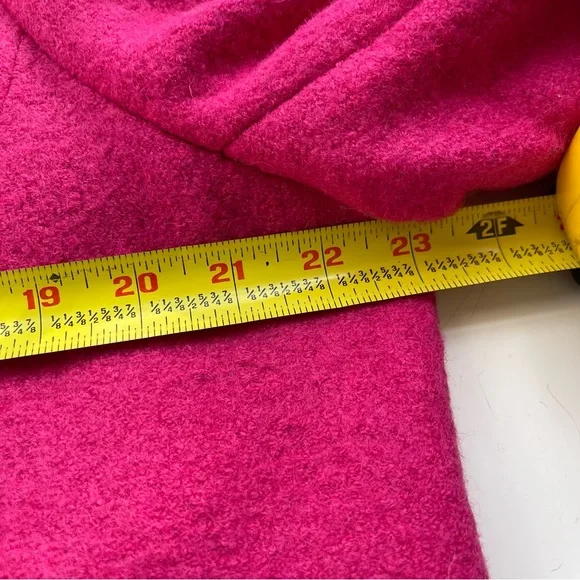 Lands' End Women's Vibrant Pink Boiled Wool Pea Coat 16W - Picture 10 of 14